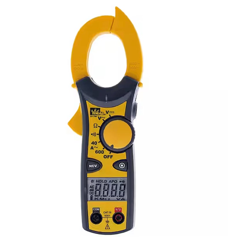 Ideal Industries IDEAL Electrical 61-744 Clamp Meter 600 Amp AC with NCV, Voltage Indicator, CATIII for 600V, Yellow - Image 1
